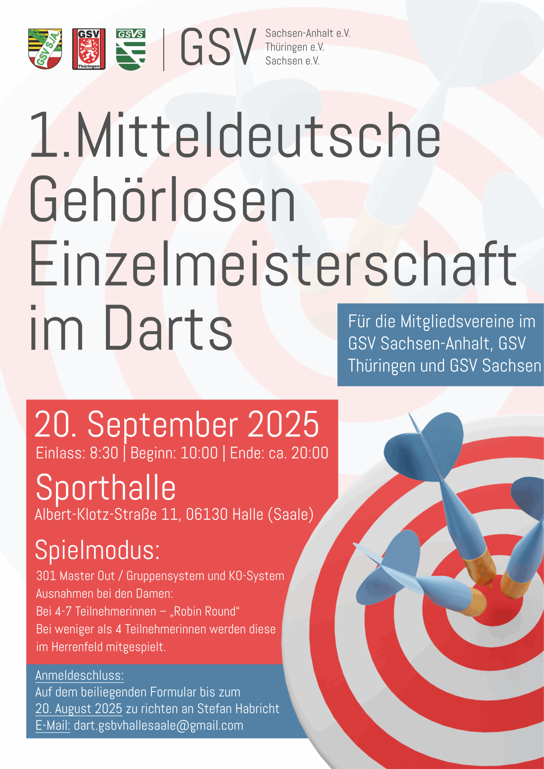 1. Mitteldeutsche Dartmeisterschaft im Einzel